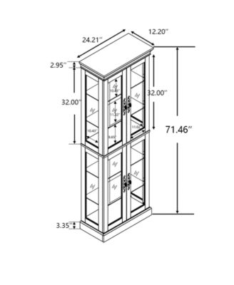 Lighted Glass Curio Cabinet for Display & Storage