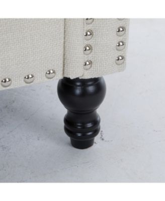 Streamdale 68'' Nailhead Trim Sofa, Rolled Arm, Faux Leather, 2 Seater