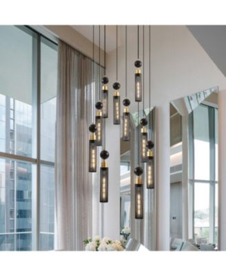 Streamdale Industrial Multi-Light Pendant - 9-Light Mesh Cylinder Chandelier (Bulb Not Included)