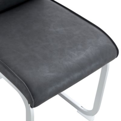 Arch Back Gray PU Dining Chairs - Set of 8