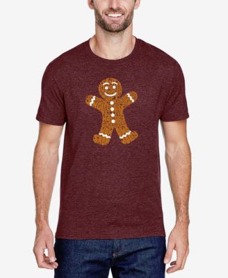 Men's Cotton/Poly Blend Word Art T-Shirt - Gingerbread Man