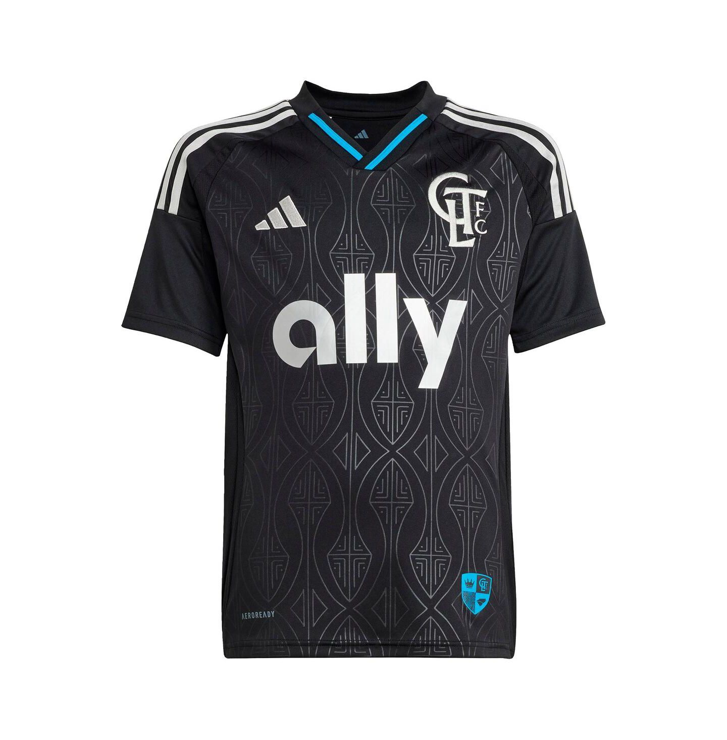 Детская джерси adidas Ashley Westwood Charlotte FC 2025 Fortress Kit Replica, цвет чёрный — фото 2