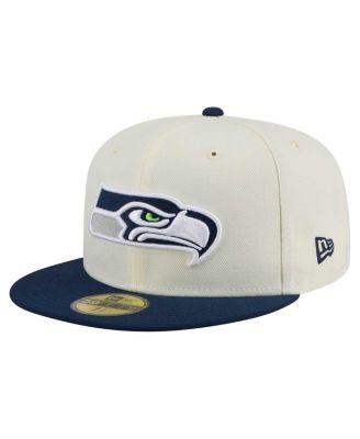 New Era - Men's White/College Navy Seattle Seahawks Main 59FIFTY Fitted Hat