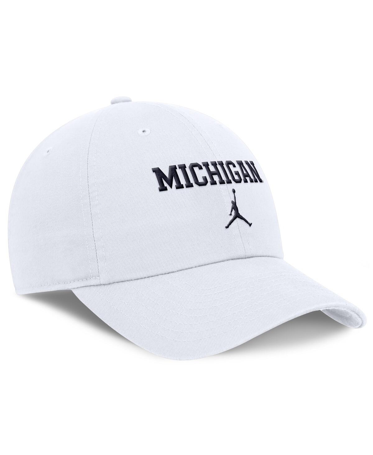 JORDAN MEN'S WHITE MICHIGAN WOLVERINES CLUB TRI-GLIDE ADJUSTABLE HAT 