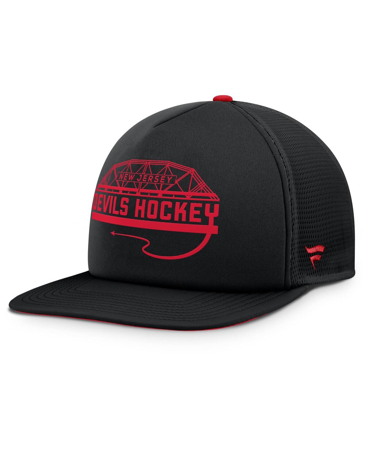 Fanatics Men's Black/red New Jersey Devils Authentic Pro Hometown Rink Foam Trucker Snapback Hat In Multi