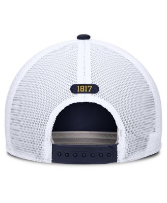 Men's Navy/White Michigan Wolverines Rise Trucker Adjustable Hat