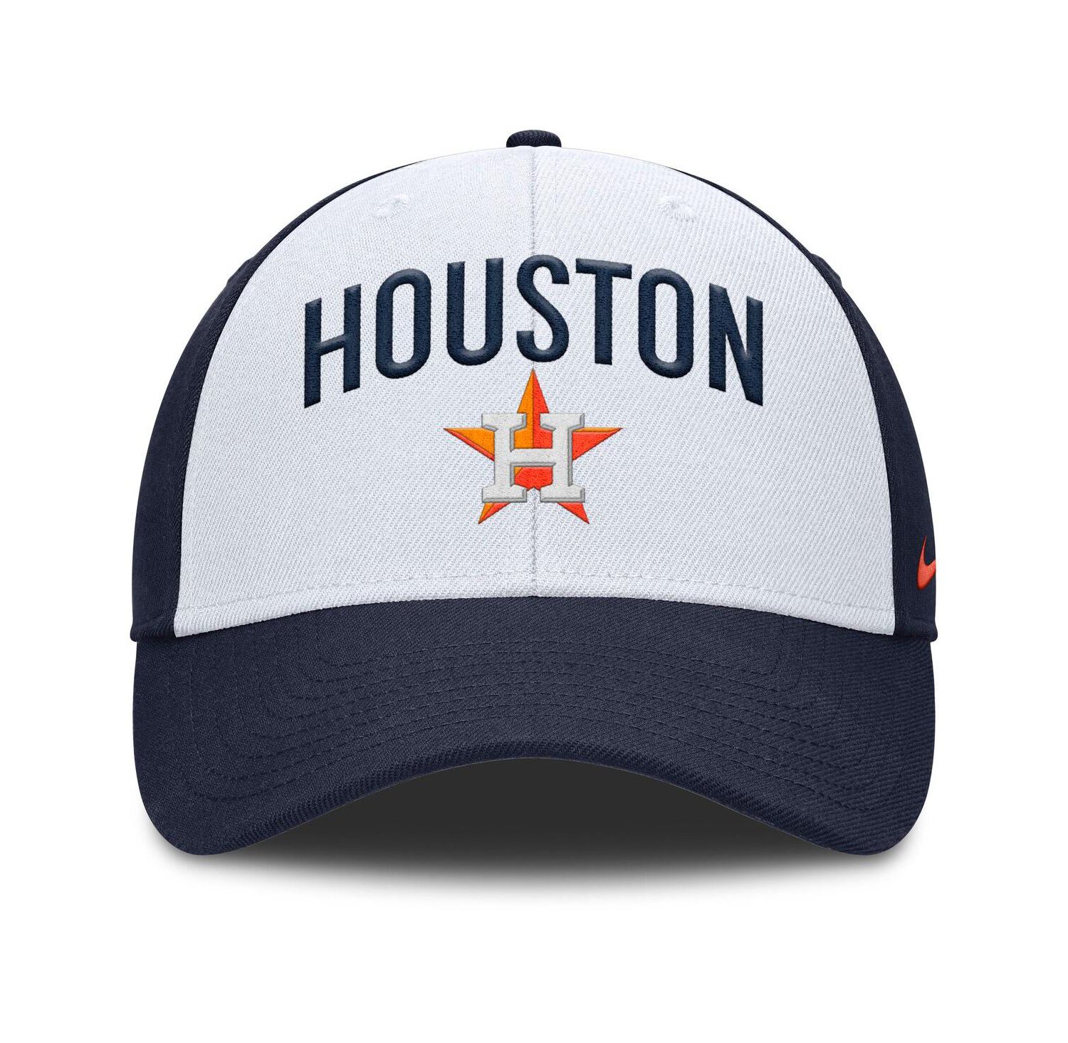 Men's White/Navy Houston Astros Club Performance Adjustable Hat