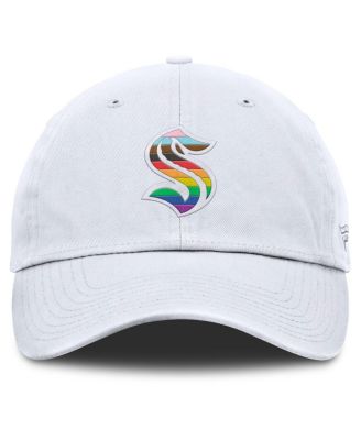 Men's White Seattle Kraken PRIDE Adjustable Hat
