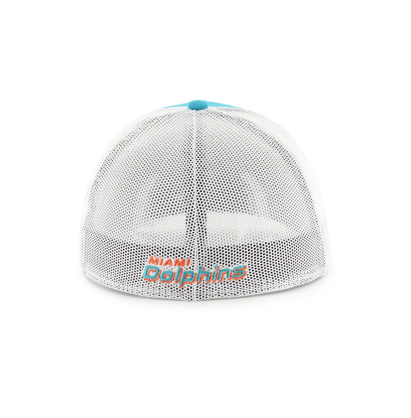 Мужская кепка '47 Brand Aqua/White Miami Dolphins Thrash Trophy Flex Hat — фото 2