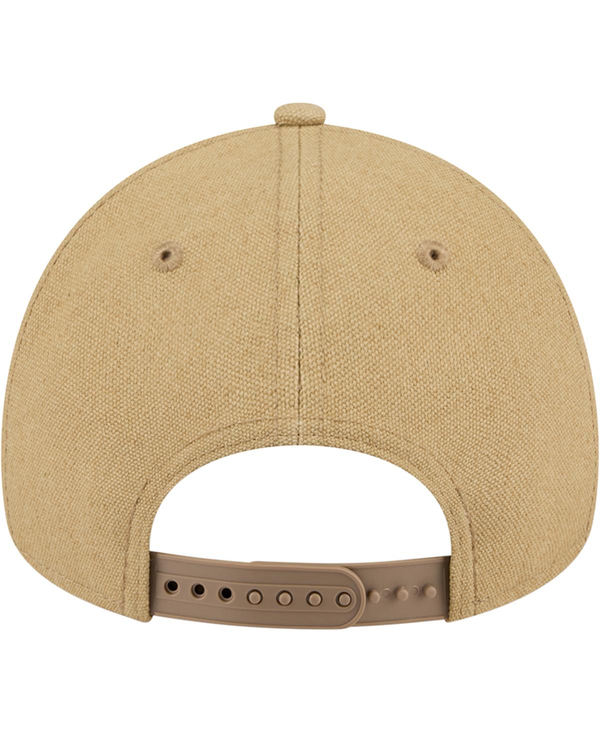 NEW ERA MEN'S KHAKI CHICAGO CUBS LOGO ESSENTIALS 9FORTY A-FRAME ADJUSTABLE HAT 