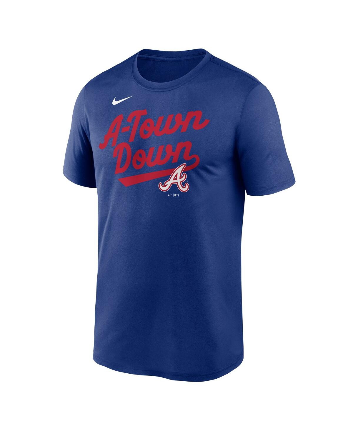Nike Men's Royal Atlanta Braves 2025 City Connect Team Phrase Script Legend Performance T-shirt In Multi
