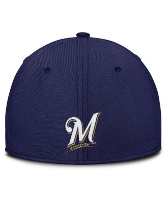Men's Gray/Navy Milwaukee Brewers Rise Swoosh Performance Flex Hat