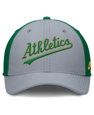 Men's Gray/Green Athletics Rise Swoosh Performance Flex Hat