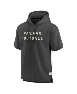 Men's Charcoal Las Vegas Raiders Elements Future Ground Lettering Short Sleeve Pullover Hoodie