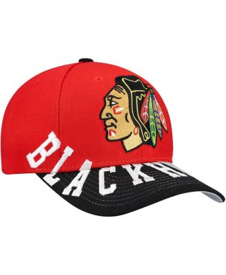 Men's Red/Black Chicago Blackhawks Underarch Two-Tone Pro Crown Snapback Hat