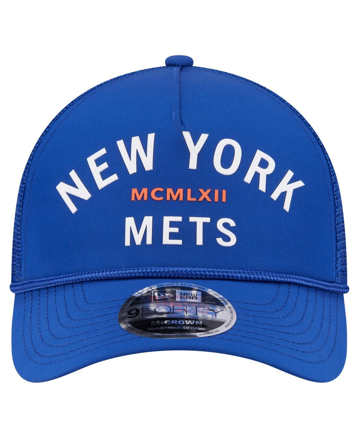 NEW ERA MEN'S ROYAL NEW YORK METS MINIMALIST 9FORTY A-FRAME ADJUSTABLE HAT 