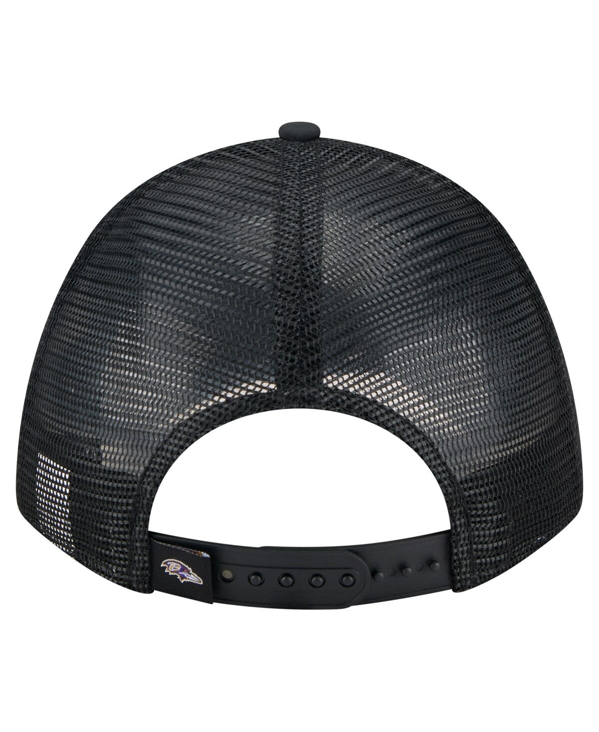 New Era Men's Black Baltimore Ravens Active Minimalist M-crown A-frame 9forty Adjustable Hat