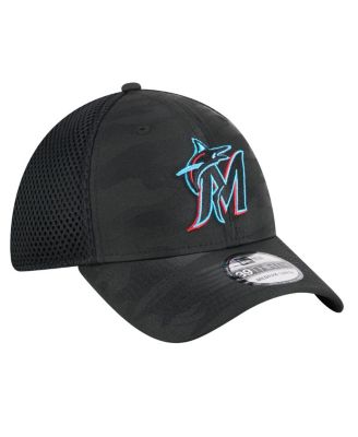 Men's Black Miami Marlins Subtle Camo 39THIRTY Flex Hat