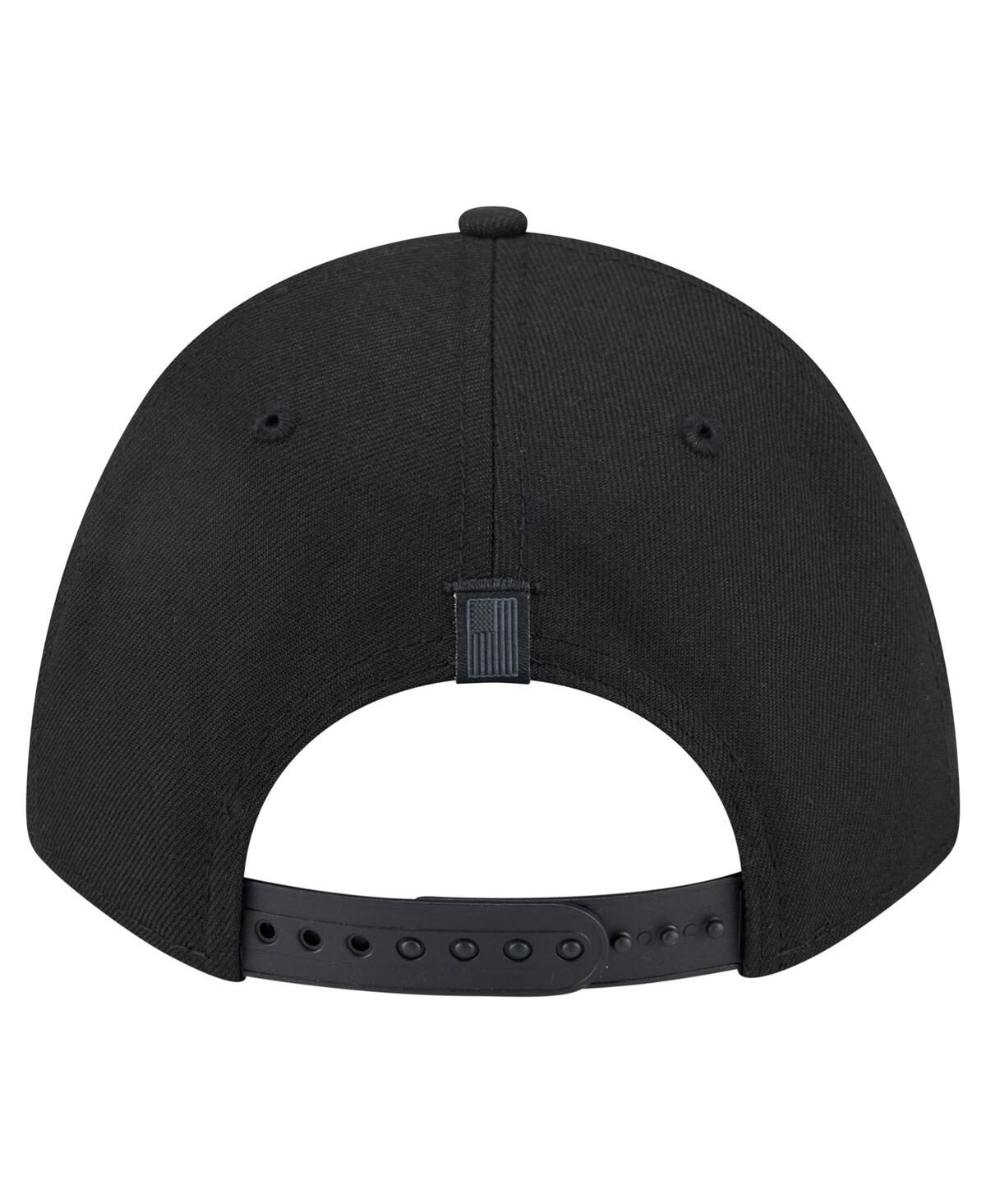 New Era Men's Black Brooklyn Nets Game Day Flag A-frame 9forty Adjustable Hat