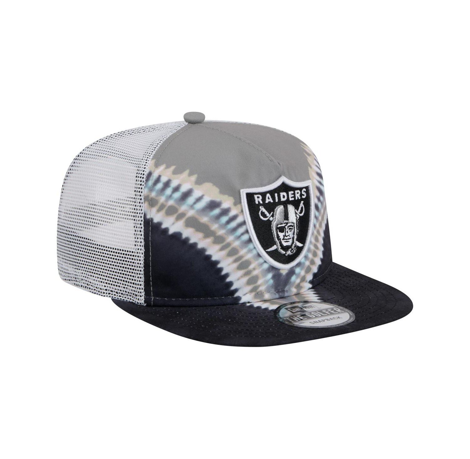 Men's Gray/Black Las Vegas Raiders Throwback Dye Golfer Snapback Hat