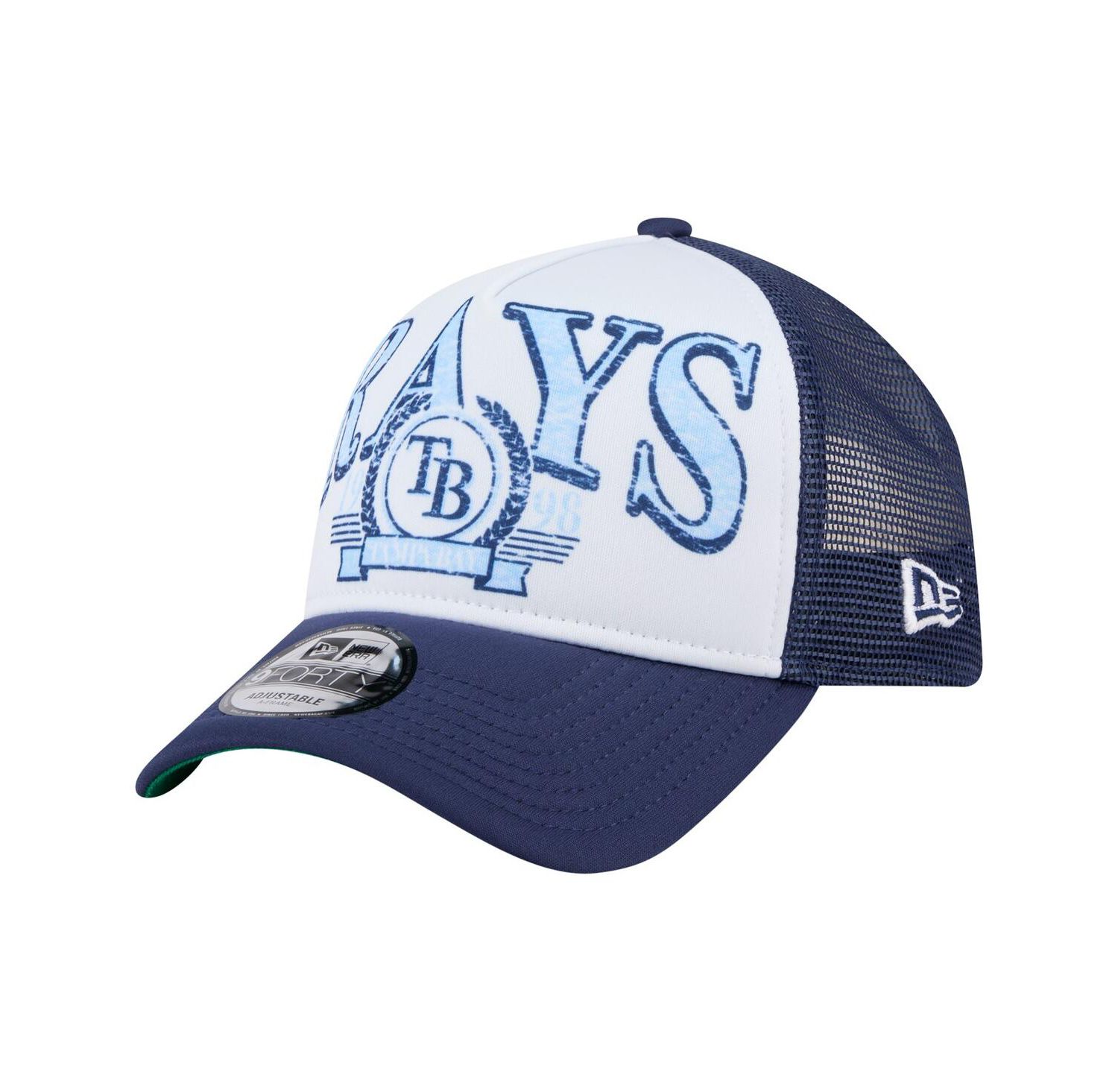 Men's Navy Tampa Bay Rays Distressed 9FORTY A-Frame Adjustable Trucker Hat