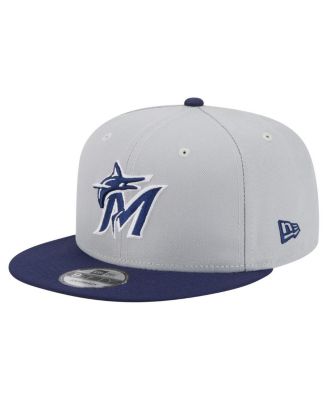 New Era - Men's Gray/Navy Miami Marlins 2-Tone Color Pack 9FIFTY Snapback Hat