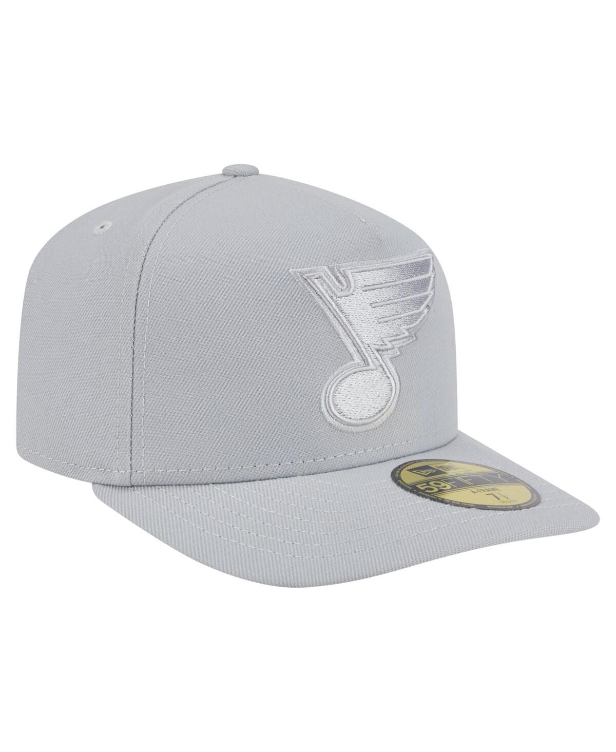 New Era Men's Gray St. Louis Blues Color Pack A-frame 59fifty Fitted Hat