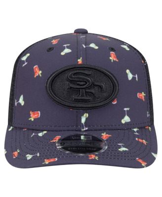 Men's Navy/Black San Francisco 49ers Adventure Drinks Pattern 9SEVENTY Stretch Snap Hat