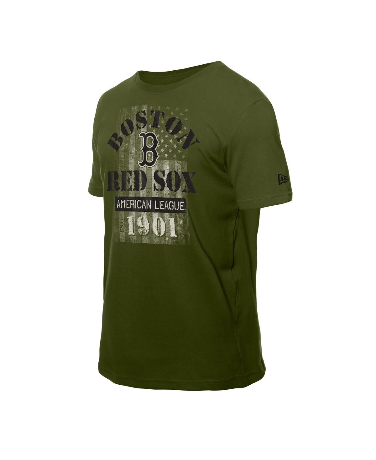 NEW ERA MEN'S GREEN BOSTON RED SOX ARMED FORCES T-SHIRT 