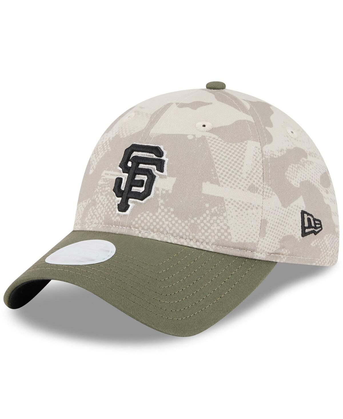 New Era Women's Light Beige/olive San Diego Padres 2025 Armed Forces Day 9twenty Adjustable Hat
