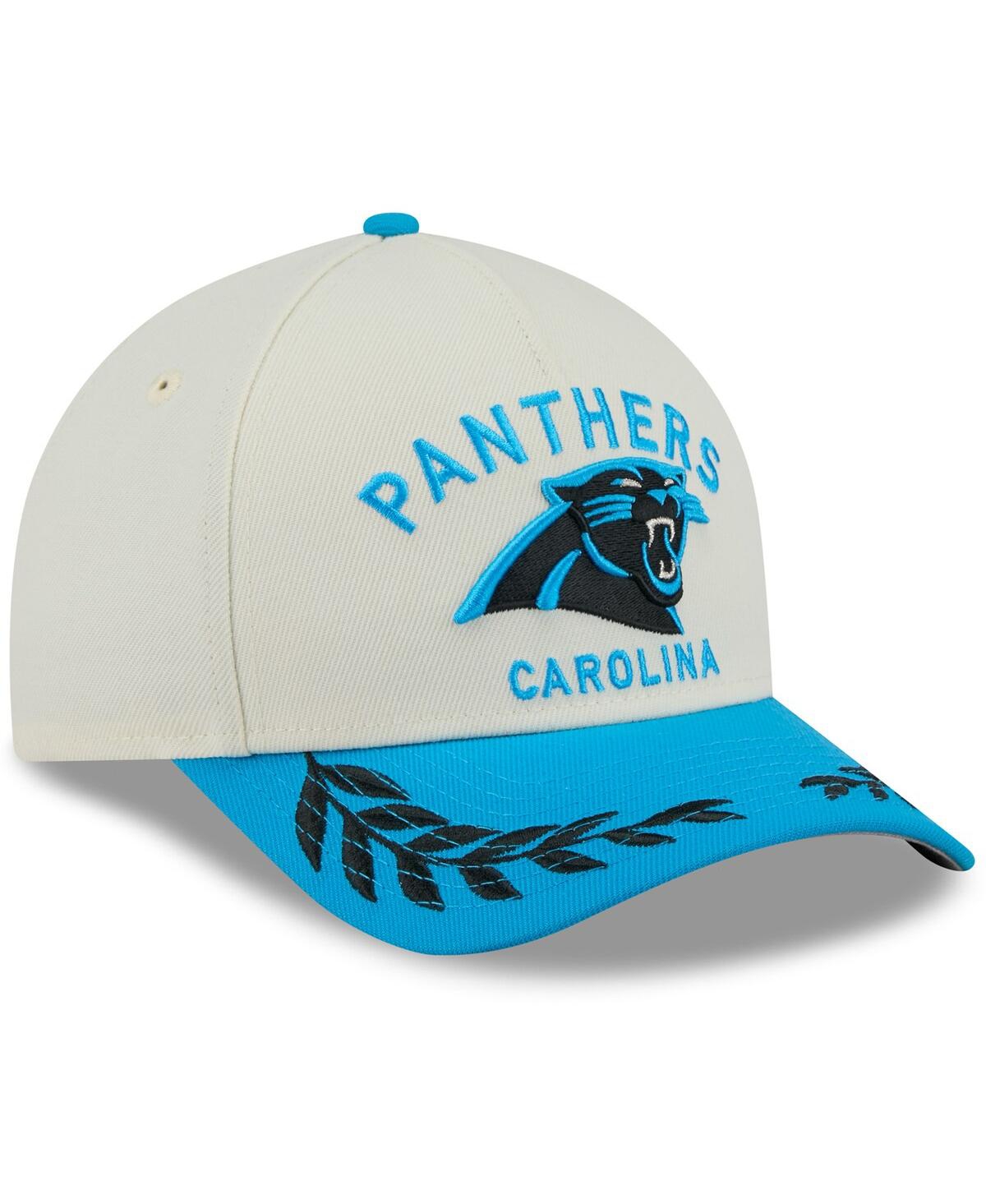 NEW ERA MEN'S CREAM/BLUE CAROLINA PANTHERS 2025 NFL DRAFT 9FORTY A-FRAME M-CROWN ADJUSTABLE HAT 