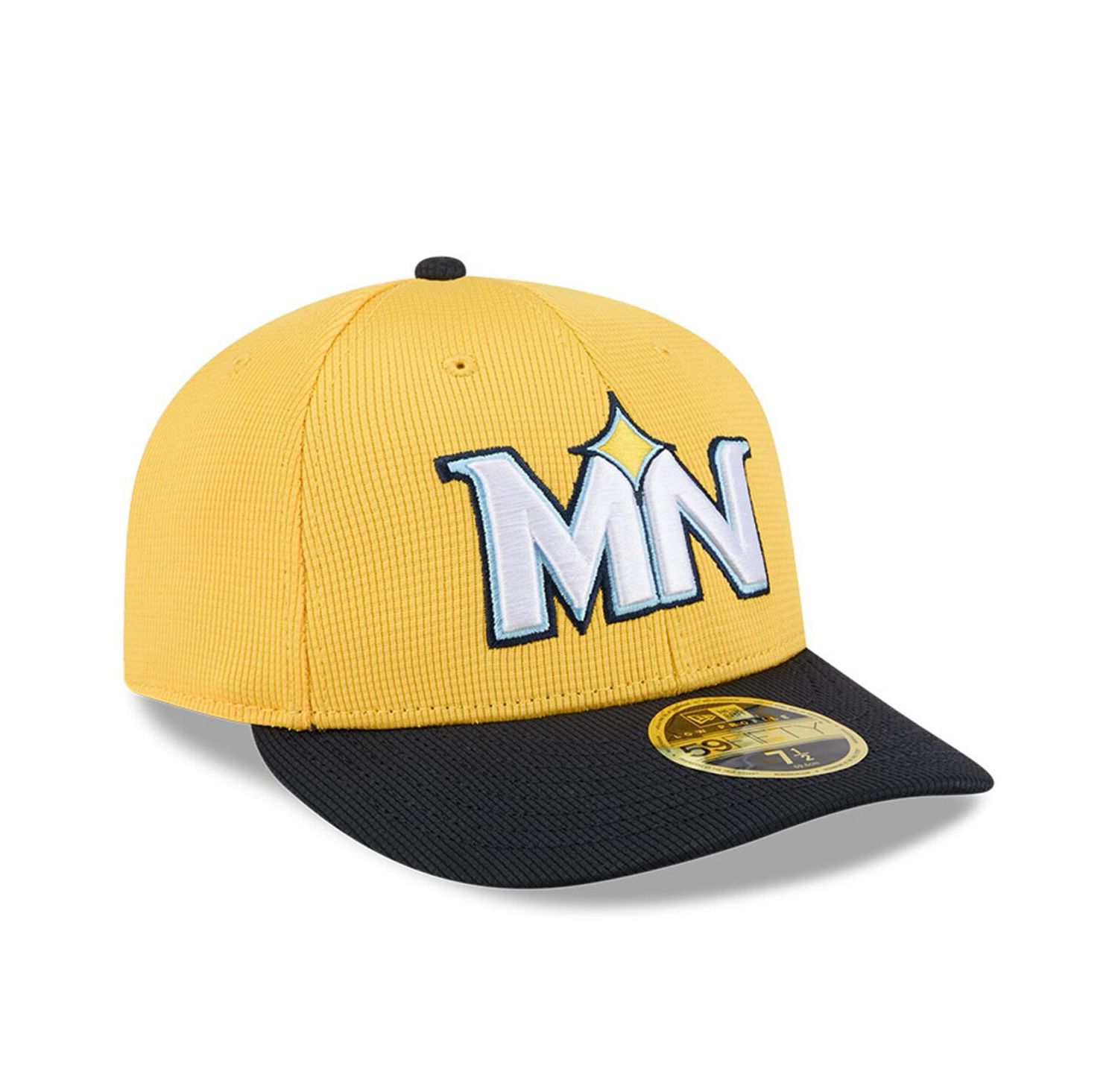 Men's Yellow/Black Minnesota Twins City Connect Batting Practice Low Profile 59FIFTY Fitted Hat