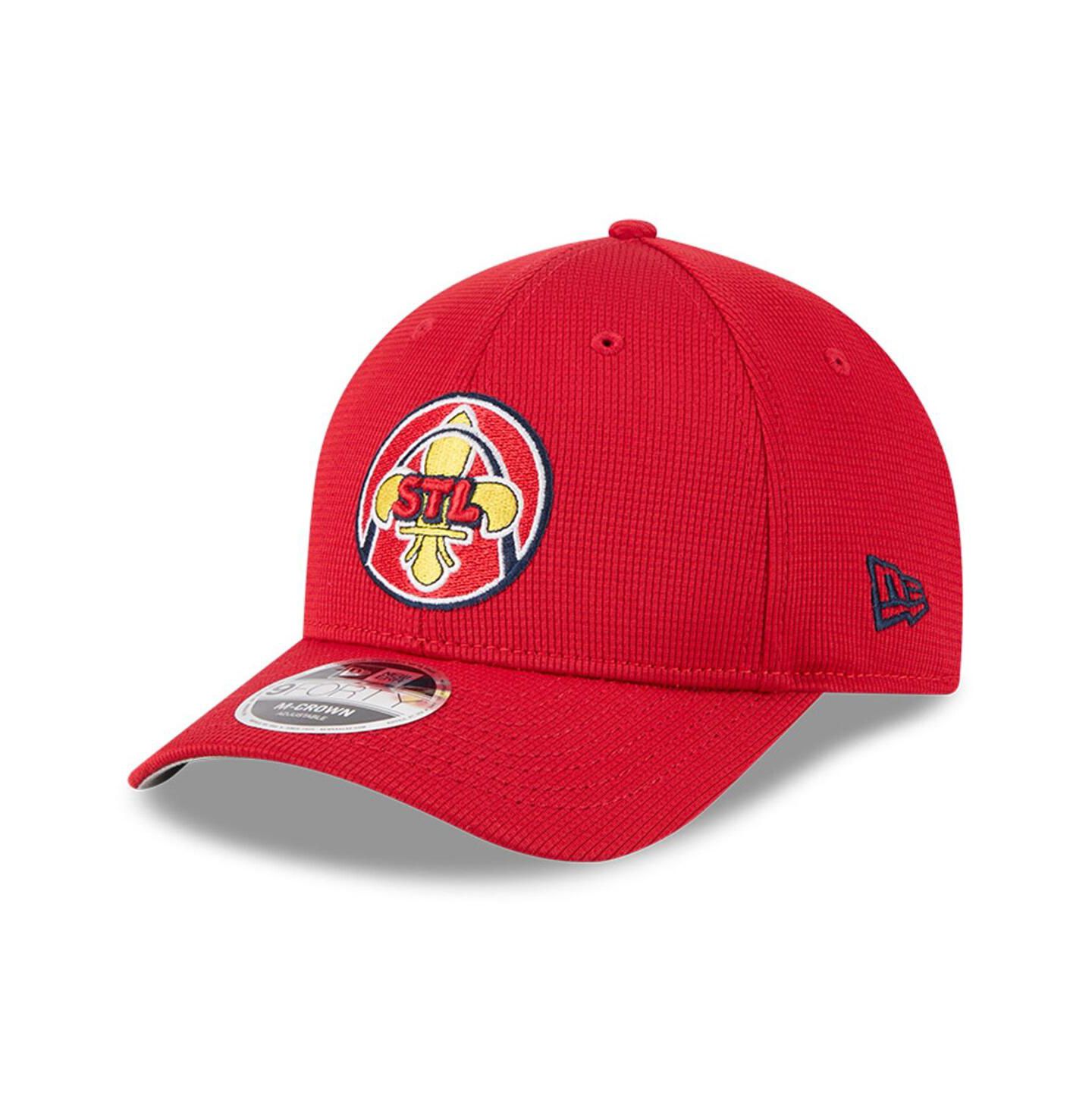 Мужская кепка New Era Red St. Louis Cardinals City Connect Batting Practice 9FORTY M-Crown Adjustable Hat — фото 1
