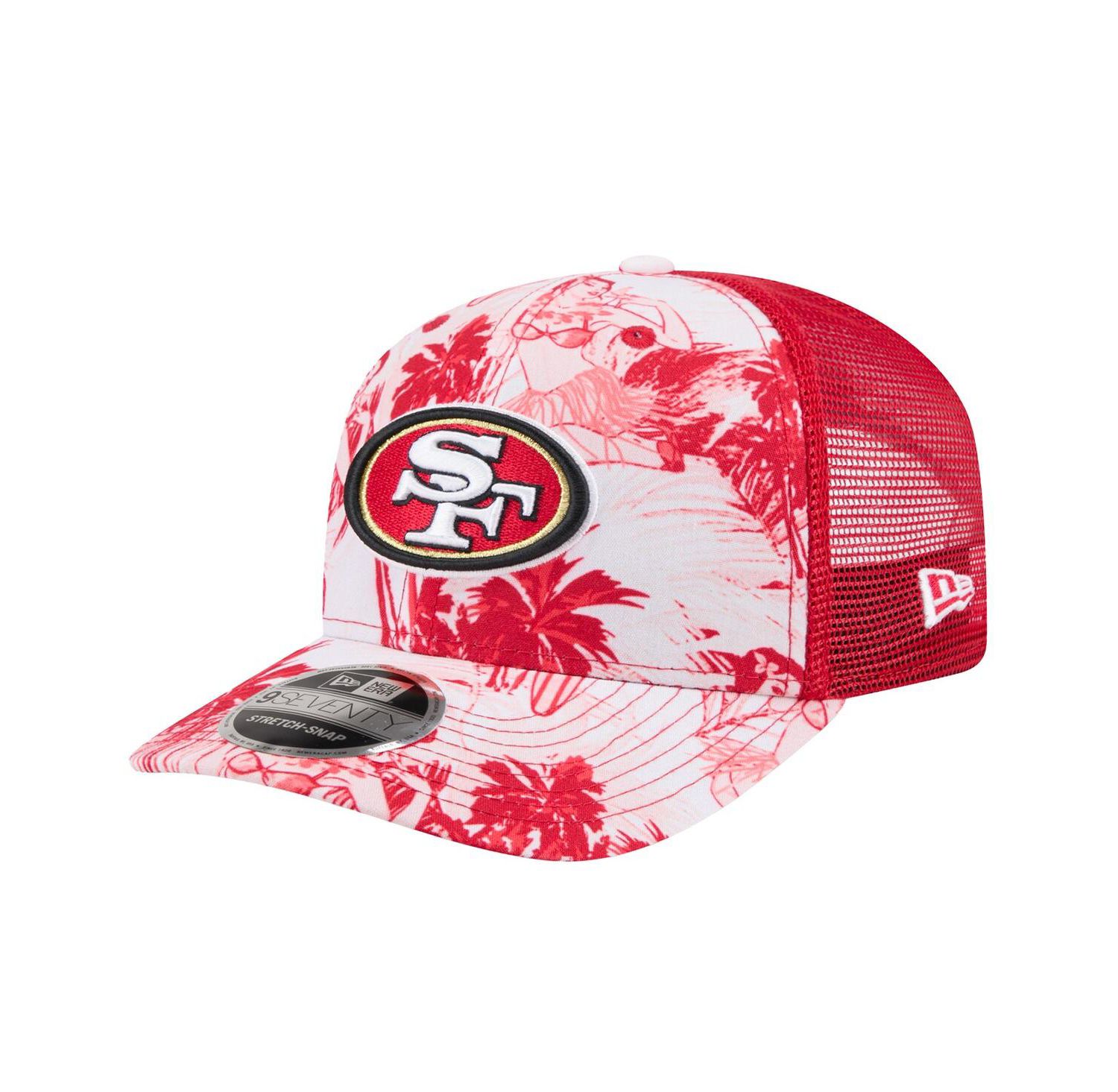 Men's Scarlet San Francisco 49ers Hula 9SEVENTY Adjustable Trucker Hat