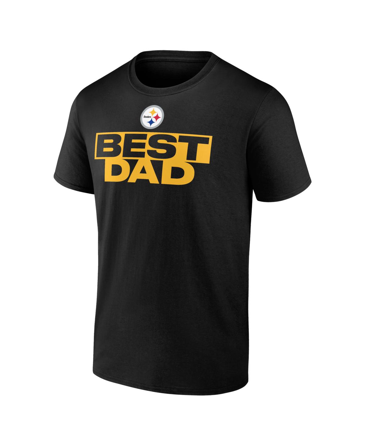 Logo Athletic Men's Black Pittsburgh Steelers Best Dad T-shirt