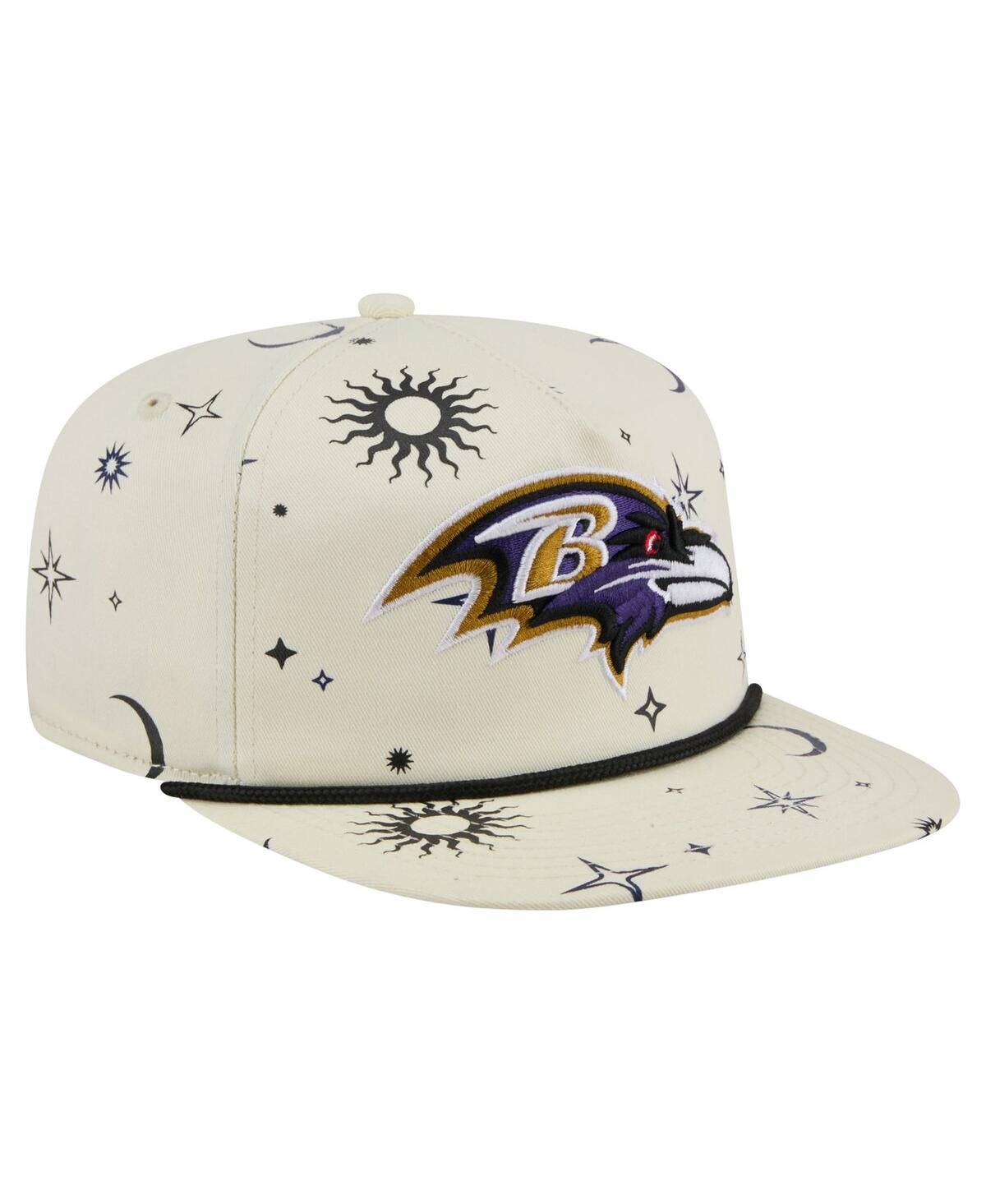 NEW ERA MEN'S CREAM BALTIMORE RAVENS CELESTIAL GOLFER ADJUSTABLE HAT 