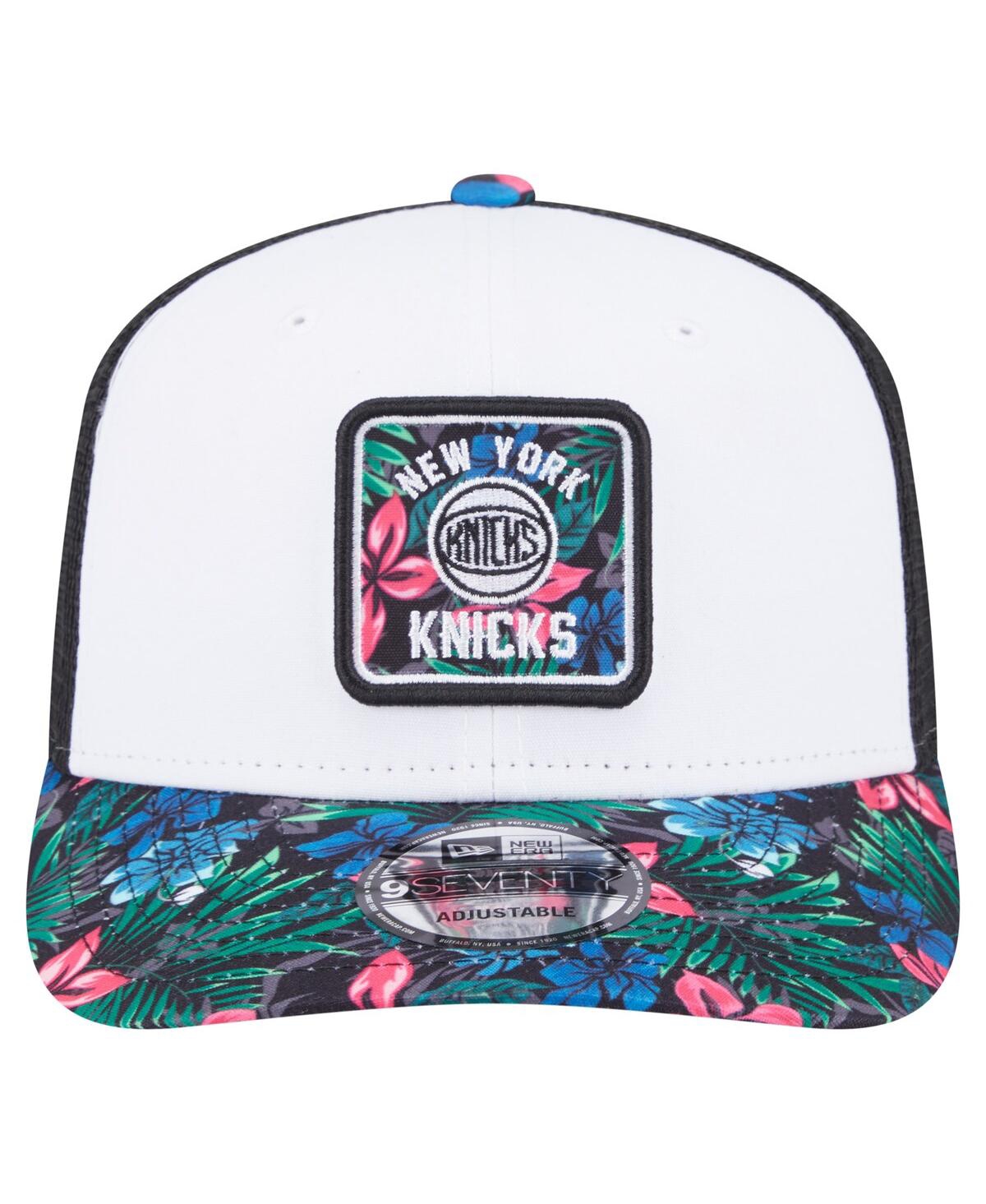 NEW ERA MEN'S WHITE NEW YORK KNICKS FLORAL 9SEVENTY ADJUSTABLE HAT 