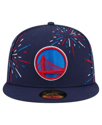 Men's Navy Golden State Warriors Americana Fireworks 59FIFTY Fitted Hat
