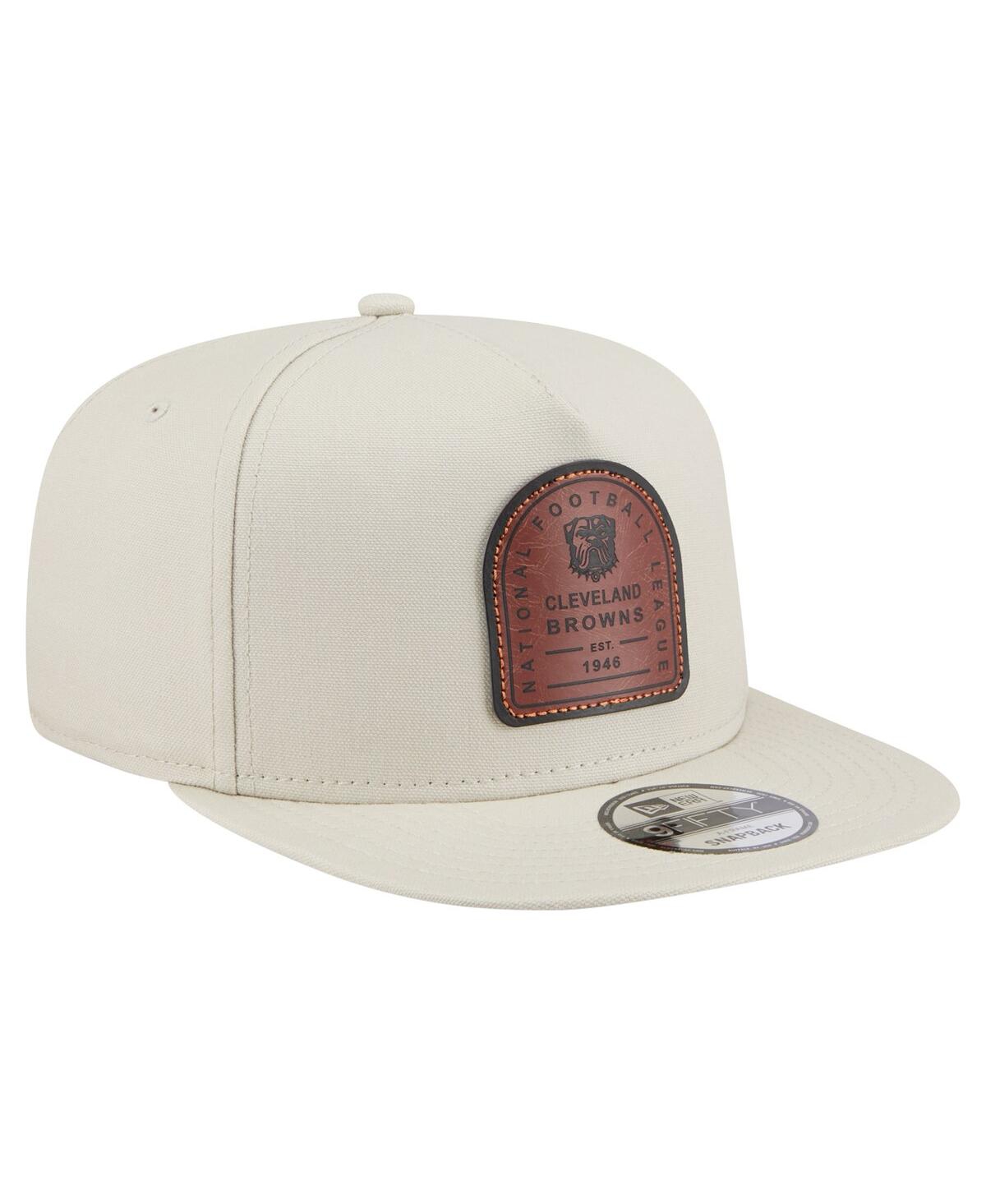 NEW ERA MEN'S STONE CLEVELAND BROWNS PREMIER 9FIFTY SNAPBACK HAT 