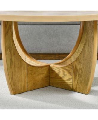 Streamdale 36" Round Coffee Table, Wooden Coffee Tables for Living Room Reception Room Bedroom (Oak Color)