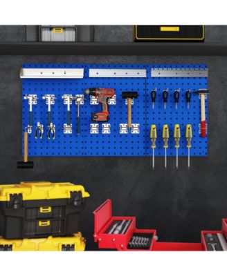 Wall-Mounted Pegboard Kit with 3 Pegboards for Garage Workshop-Navy