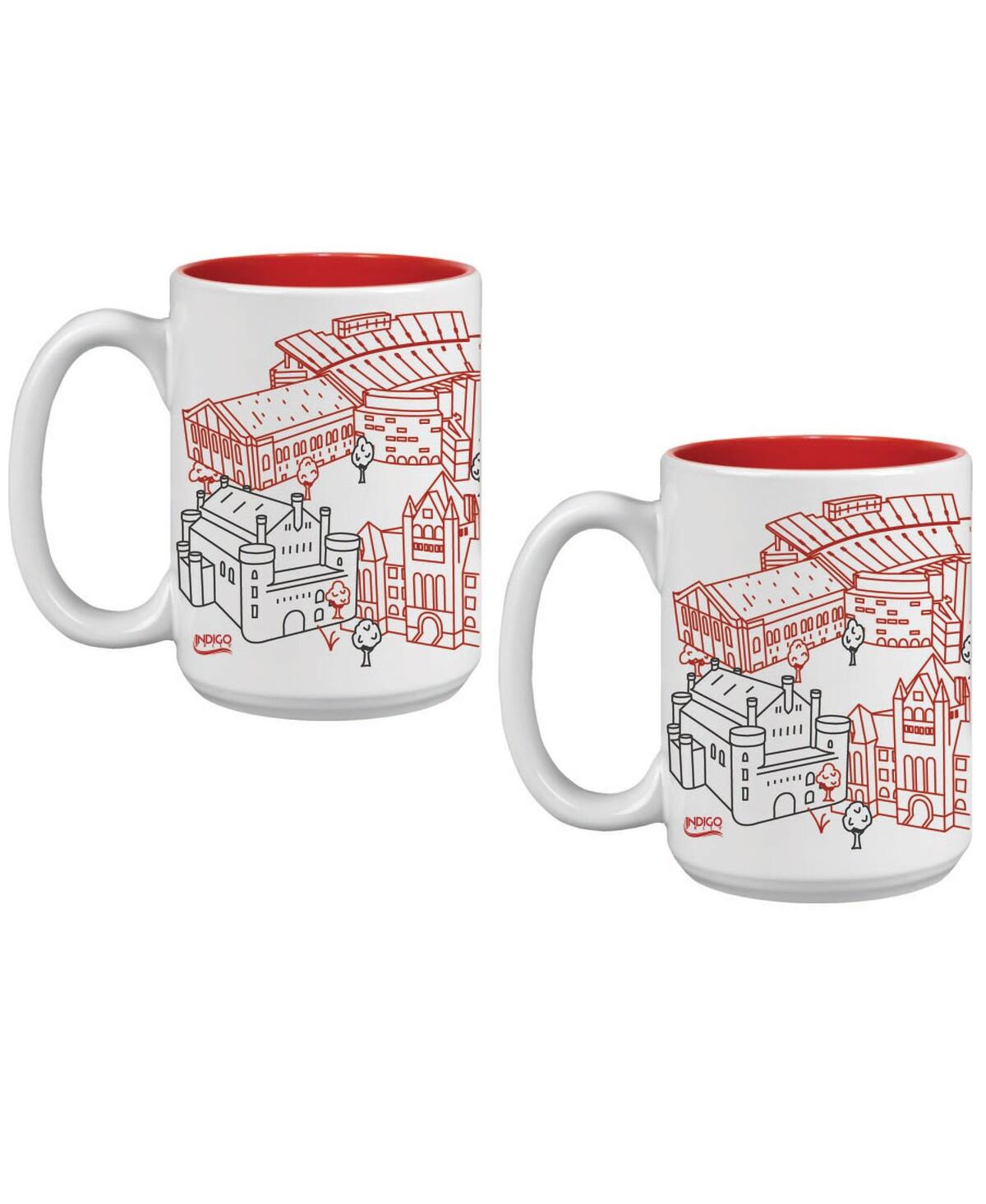 Indigo Falls Wisconsin Badgers 15oz. Campus Line Art Coffee Mug 2-pack
