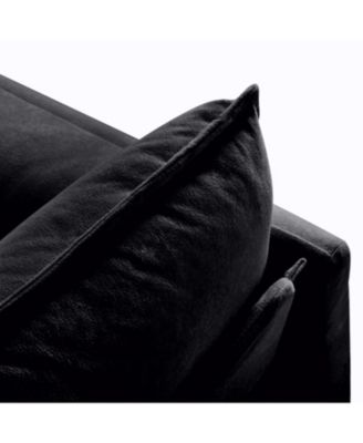 Oversized Cloud Sectional Sofa Sleeper w/ Ottomans & Pillows - Black