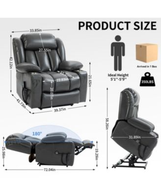 Power Lift Massage Recliner Chair with 8 Massage Points, Gray