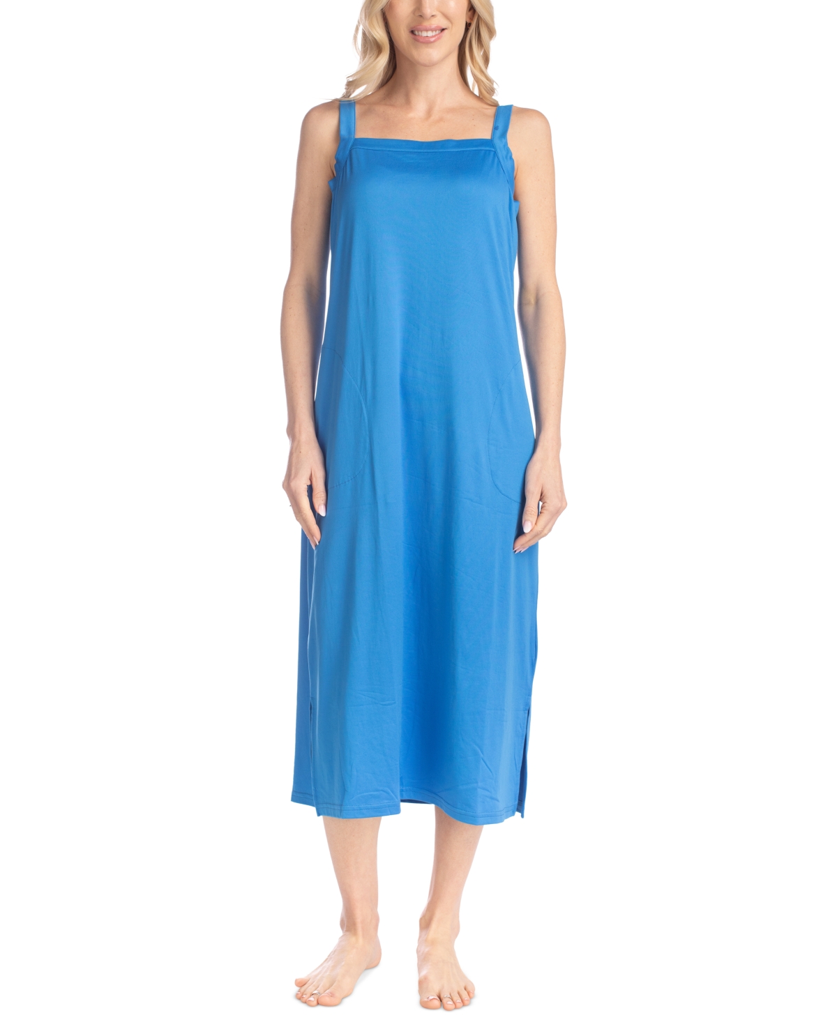 Women's Square-Neck Slip Nightgown - Blue