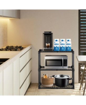 3-Shelf Wire Rack with Cover Heavy-Duty Storage