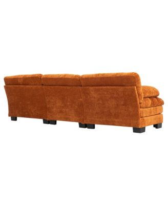Streamdale L-Shaped Sectional Sofa Sleeper Couch - Orange