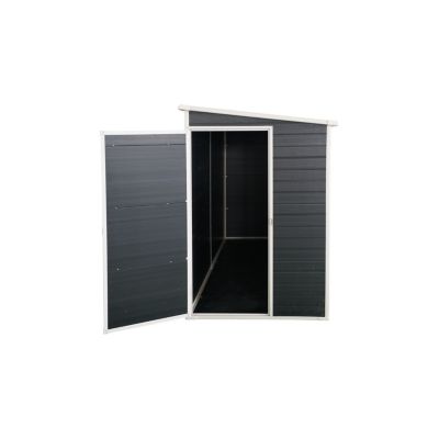 8x4 ft Outdoor Resin Garden Shed with Floor, 2 Windows, and Lockable Door