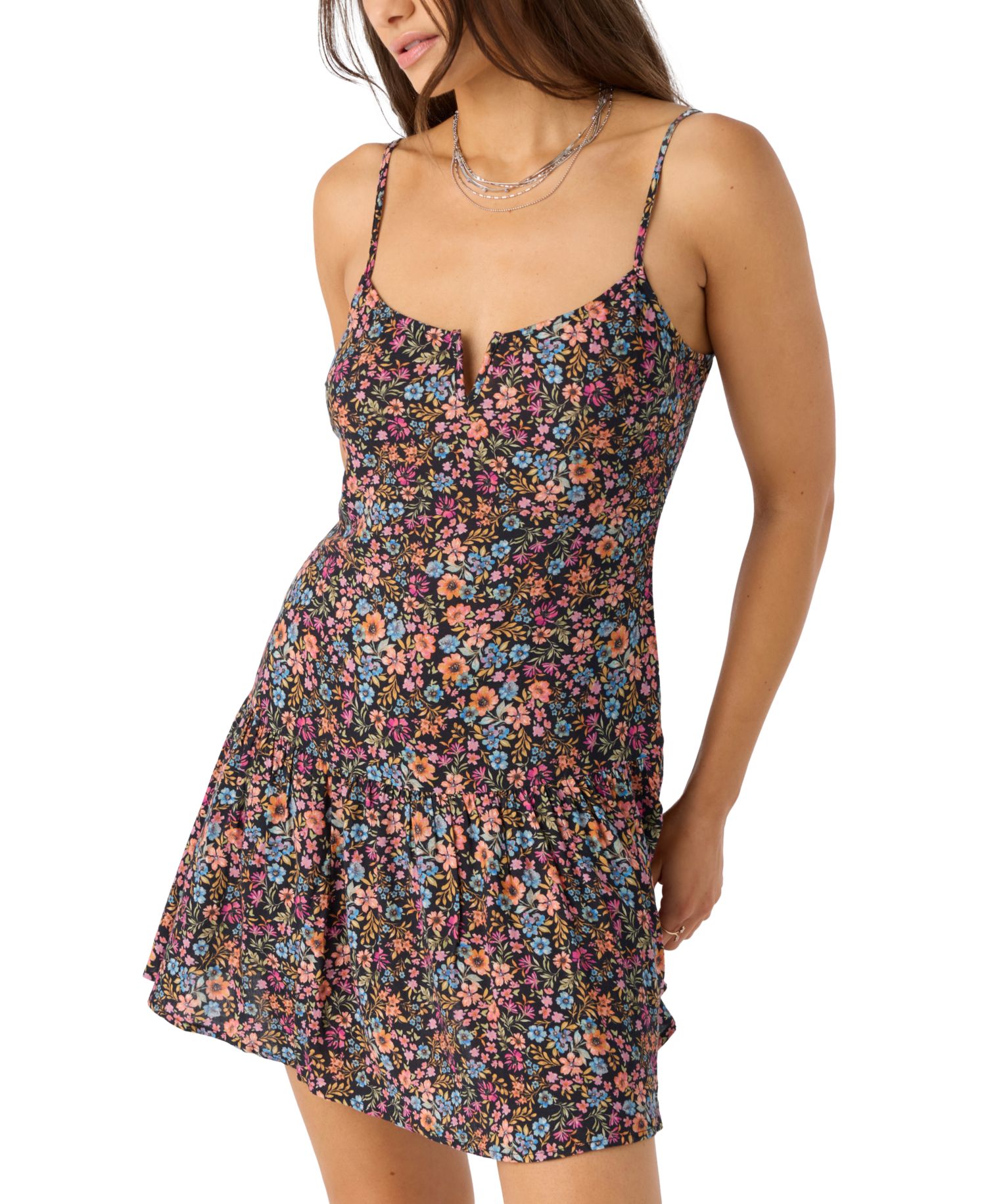Juniors' Serefina Printed Drop-Waist Mini Dress