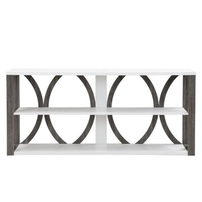 3-Tier Industrial Console Table, 70.9" Narrow Entry Table